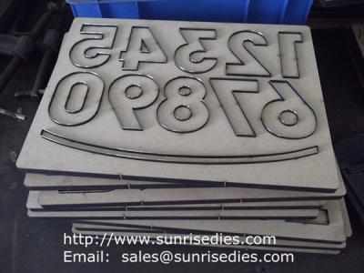 China MDF board number steel rule cutting dies maker, custom MDF steel cutting dies for sale