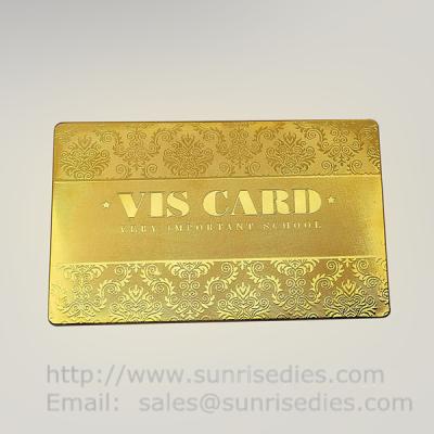 China Custom Chemical metal etching VIP business cards supplier in China for sale