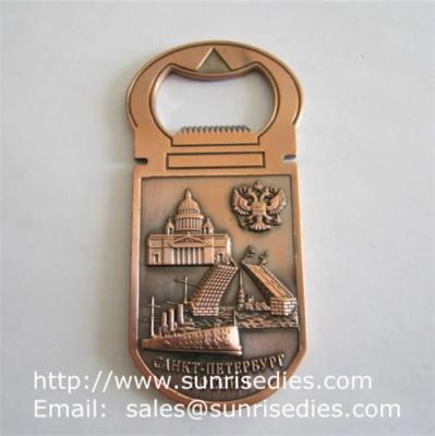 China 3D designed metal beer bottle openers, personalised 3D metal bottle openers for sale