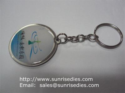 China Epoxy Dome Coin Holder Keychains, Clear Resin Domed Print Coin Holder Key Ring for sale