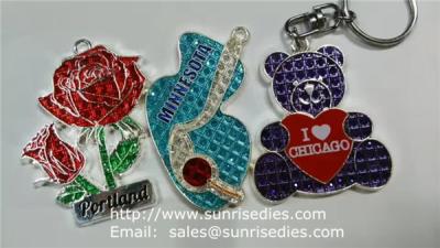 China Clear Crystal Enamel Charms, Red Rose Crystal Clear Enamelled Charm Pendants Factory for sale