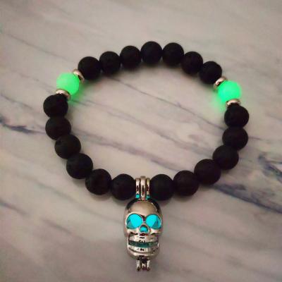 China Eco-friendly Natural Stone Bracelet Yoga Healing Luminous Glow In Dark Bracelet Men Couple Ball Bracelet for sale