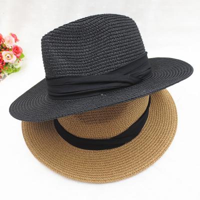 China Eco-Friendly Fashion Accessories Travel Sliver Lady Sun Beach Straw Hat Panama Hat Summer Sun Triple Straw Cap Women for sale