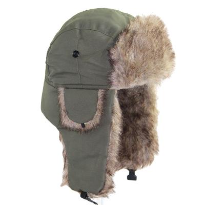 China COMMON Bomber Warm Trooper Earflap Beanie Hat Winter Winter Ski Faux Fur Hat Headwear Solid Fluffy Hood for sale