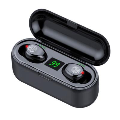 China 2000mAh Power Bank Genuine In-Ear Power Bank LED Display Case BT 5.0 Charging Stereo Earbuds TWS Headphones Radio for sale