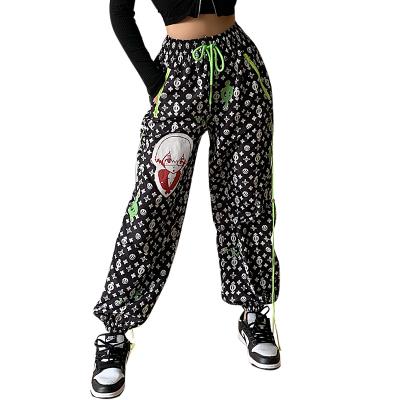 China New Arrivals Women's Anti-pilling Fashion Hip Hop Printed Pants Casual Loose Sweatpants Streetwear for sale