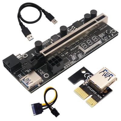 China With temperature sensor VER 009S 009 PCI Express 1X 4X 6X 8X 16X SATA to 6 Pin Pcie Riser Card Adapter 009S plus with temperature sensor for sale