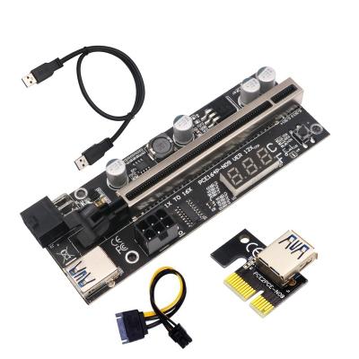 China With Temperature Sensor Risers 009S 009s Plus PCI Express 1X 4X 6X 8X 16X SATA To 6 Pin Pcie Riser Card Adapter 009S Plus With Temperature Sensor for sale