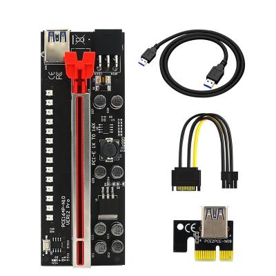 China Adapter PCI-e Card pcie Riser 010S Plus Gpu Card Risers Pro PCIE Adapter Ver12 Riser 1x to 16x Extra with 3528 LED Plus 009S 009s for sale