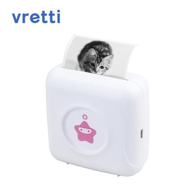 China Hot-selling Portable White+Pink Small Label Pocket Self-adhesive Printer With USB+Blue Tooth Interface for sale