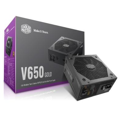 China Cooler Master V650 Full Desktop Gold V2 Modular, 650W, Gold 80+ Efficiency, Semi-fanless Operation, High-efficiency 16AWG PCIe Cables for sale