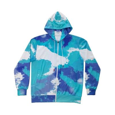 China New Design Hooded Jacket Custom Made High Quality Viable Tie Dye Print Jacket Men Plus Size Winter Jacket for sale