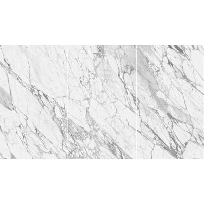 China Modern Project Large Format Wall Tile 12MM Agglomerated Stone Slab White Marble Effect Large Size Flooring Background Decoration 1200*2400mm for sale