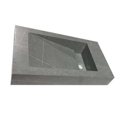 China New Modern Design 70CM 80CM 90CM Gray Sintered Stone Countertop Sink Simple Small Size Wall Mounted Slab Wash Pool Ceramic Basin for sale