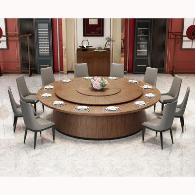 China Modern Premium Round Automatic Rotary Dining Table Hotel Restaurant Large Banquet Hall Wedding Table Wooden Furniture for sale