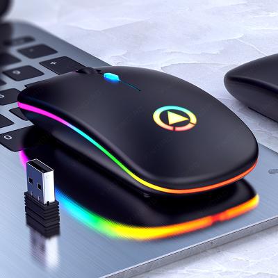 China 2022 Ergonomic Optical 2.4G Mouse BT Gaming Mouse Silent Rechargeable Wireless Mouse RGB Mini Mouse USB for PC Laptop Desktop for sale