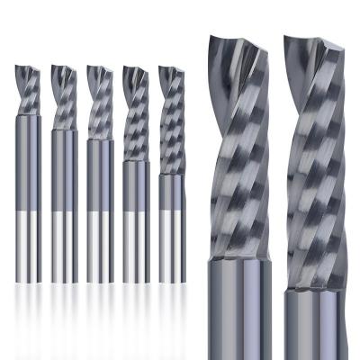 China XCAN Carbide Milling Cutter 1/4 Inch Shank CNC Router Bit Cut Single Flute Spiral End Mill Carbide Endmill For Woodworking for sale