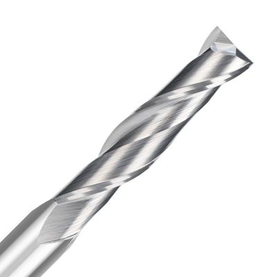 China Flat Carbide XCAN 2 Flute End Mill Carbide CNC Router Engraving Milling Cutter Spiral Bit End Mills For Wood 3.175 4 6 8 10 12mm Shank for sale