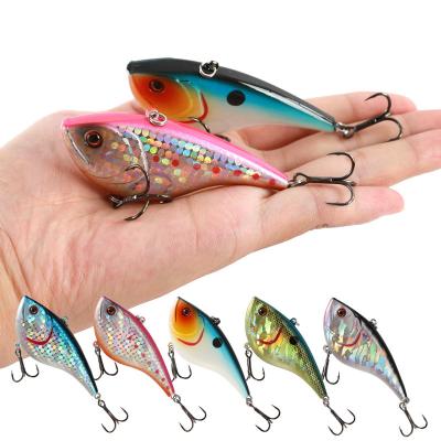 China New Durable Fishing Lure 3D Automatic Swimming Eyes Crank Bait Sinking VIB Lures with Ring Beads for sale