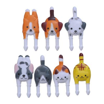 China Mini Fun Lunch Accessories Viable Reusable Fruit Picks Cupcake Dog Animals Fork Picks For Food Decorating Supplies for sale