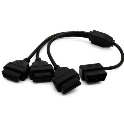 China Brand new 16pin OBD2 extension cable with 3 ports Female OBD-II Connectors for sale