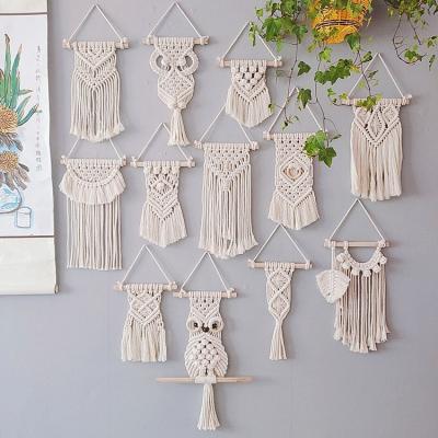 China Bohemia Dream Cotton Net Natural Macrame Wall Hanging Handmade Home Decor Wall Decoration for sale