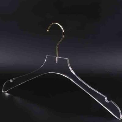 China SHOW Store Display Eco - Friendly Plastic Hangers For Women , Durable Golden Acrylic Hanger for sale