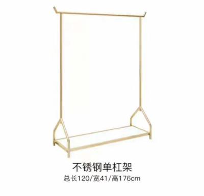 China Luxury Luxurious Clothing Store Shelves, Design Boutique Store Metal Display Clothing Shelves for sale