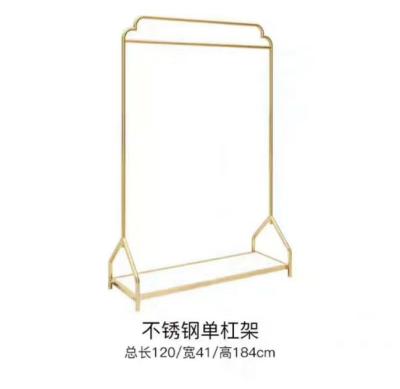 China Luxury Metal Display Clothing Shelf, Luxurious Design Tetragonal Metal Display Clothing Shelves for sale