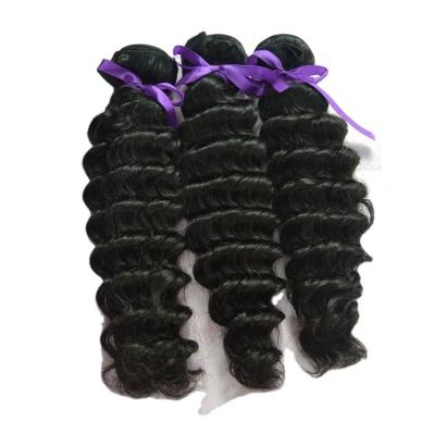 China New Arrival Virgin Human Hair 10A Natrual Silky Straight Deep Wave Black Raw Unprocessed Virgin Hair Weave In Stock for sale