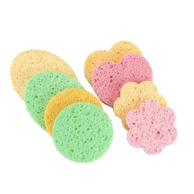 China Gifts Spot Dry And Wet Audit Factory Multi Pillar SEDEX 4 Pillar Shape Face Wash Wash Cotton Wood Pulp Multi Sponge Powder for sale