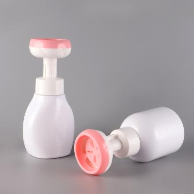 China Personal Care Products Liquid Hand Soap Dispenser Pump Flower Shape Plastic Foam Bottle for sale