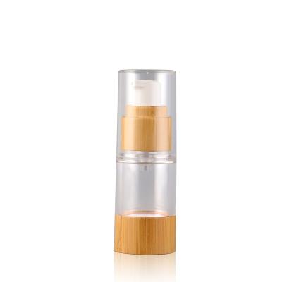 China 15ml 20ml 30ml 50ml cosmetic airless bamboo bottle for cosmetic essence for sale