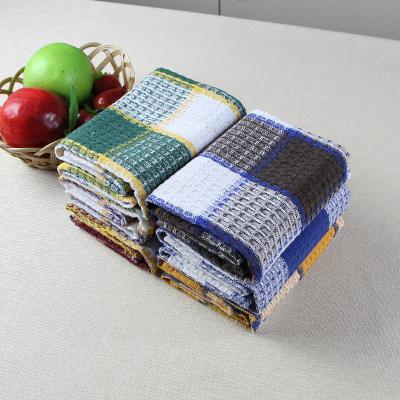 China Viable Manufacturer Sale Waffle Grid Tea Towel Polyester Cotton Dish Towel Kitchen Towel 30X40CM for sale