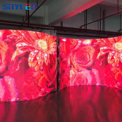 China Circle Indoor Advertising Led Video Wall P2.976 P3.91 Column Indoor Outdoor Curved Led Screen for sale