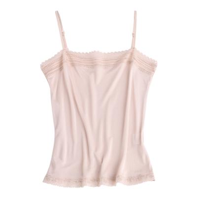 China Solid Color Silk Knitted Sleeveless Tops Summer Tank Tops QUICK DRY Shirt Sling Bottom Female Silk Slim Lace Camisole Vest for sale