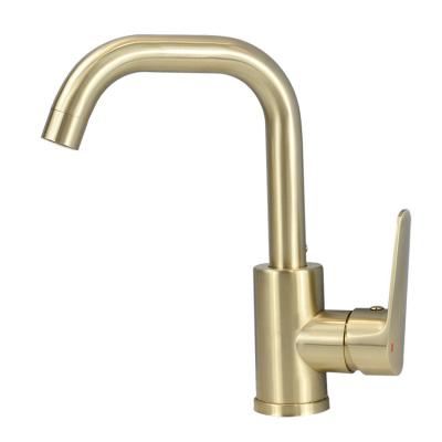 China Gold Bathroom Faucet Handle Single Handle Stainless Steel Luxury Single Basin Mixer Tap Faucets Manufacturers for sale