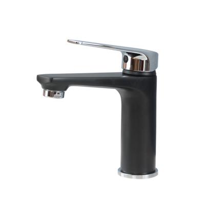 China Modern Brass Hot-Cold Faucet Matte Black Bathroom Sink Faucets New Sense Faucets Lavatory for sale