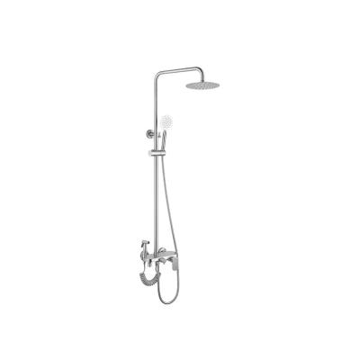 China With Professional Sliding Bar Bathroom Stainless Steel Nickel Wall Shower Mixer Set for sale