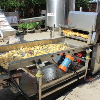 China Mid Capacity Sweet Potato Fries Machine / Potato Chips Making Machine With Propane Heating for sale