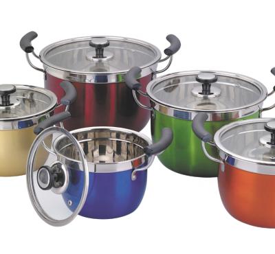 China Sustainable Wholesale Supplier Food Steamer Pot 10 Pcs Stainless Steel Steamer Pot Set With Glass Lids for sale