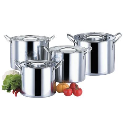 China Sustainable cooking using 410 deep casseroles cookware stainless steel stock pot for sale