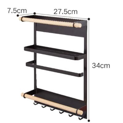 China Viable Multifunctional Kitchen Storage Fridge Shelf Household Metal Fridge Magnetic Fridge Rack for sale