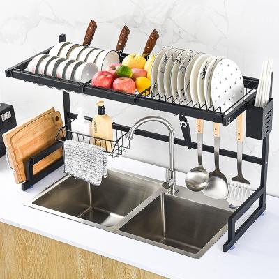 China 2022 Modern Hot Selling Stainless Steel Kitchen Above Sink Rack Household Dish Drying Rack for sale