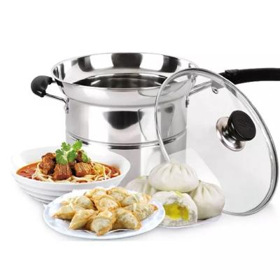 China Sustainable Deep Fryer Pan Noodle Cooking Pot Stainless Steel Pot With Steamer And Filter for sale