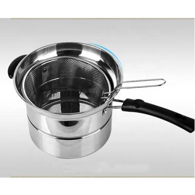 China Stocked Household Cookware Stainless Steel Noodle Pot Single Handle With Steamer for sale