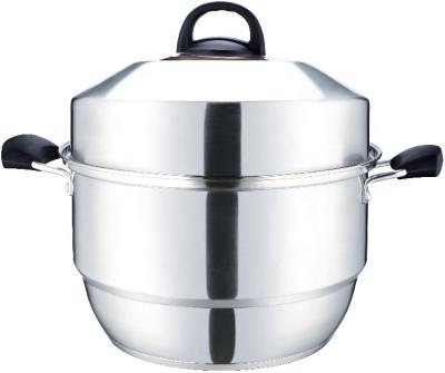 China 24 cm high quality sustainable 2 layers stainless steel steamer with steamed piece for sale