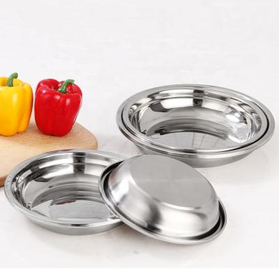 China Round Stainless Steel Sustainable Dinner Dish / Dinner Plate / Metal Serving Platter / Dish for sale