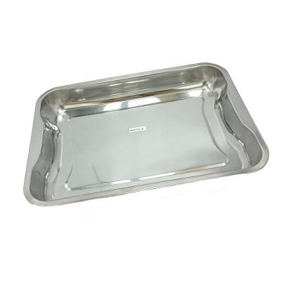 China Sustainable Large Size Stainless Steel Square Shape Dish / Multi-size Food Serving Tray for sale