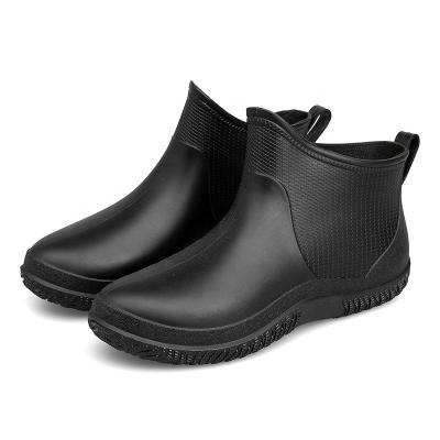 China 2022New fashion trend waterproof ankle boots pure PVC women's outdoor rubber shoes color rain and non-slip shoes wholesale for sale